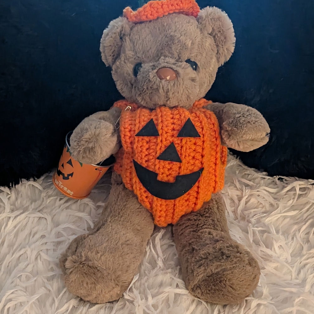 🎃 Pumpkin Teddy Bear Decoration For Halloween! 🎃